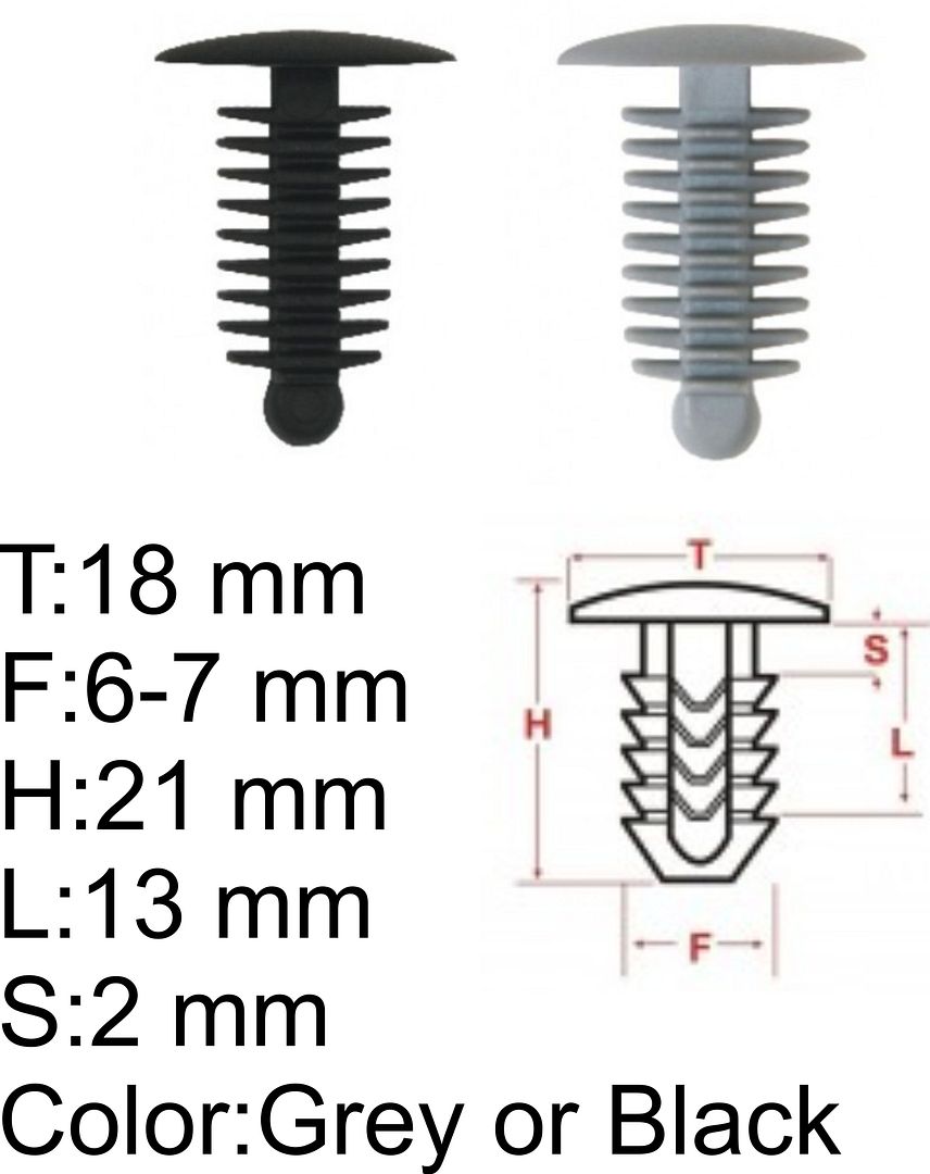 Plastic Car Trim Panel fir tree Clips universal roof cloth retainer